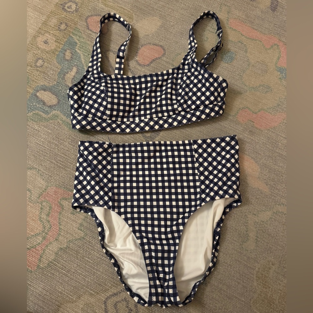 Draper James x Lands End High Waisted Gingham Bikini